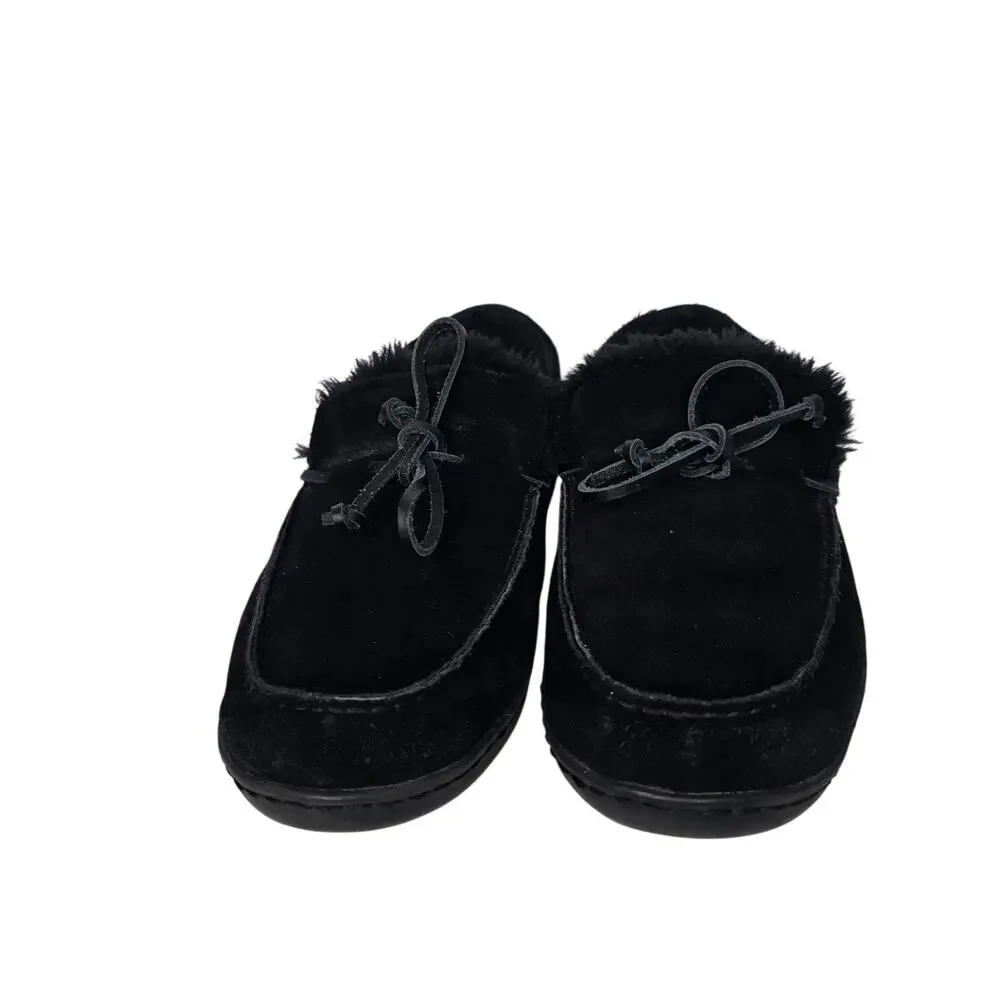 Vionic Irving Adler Moccasin Slipper Men's Size 11 Black Suede Slippers 